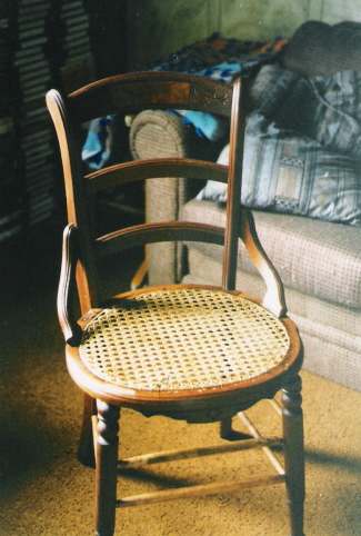 sitting chair after finishing and caning